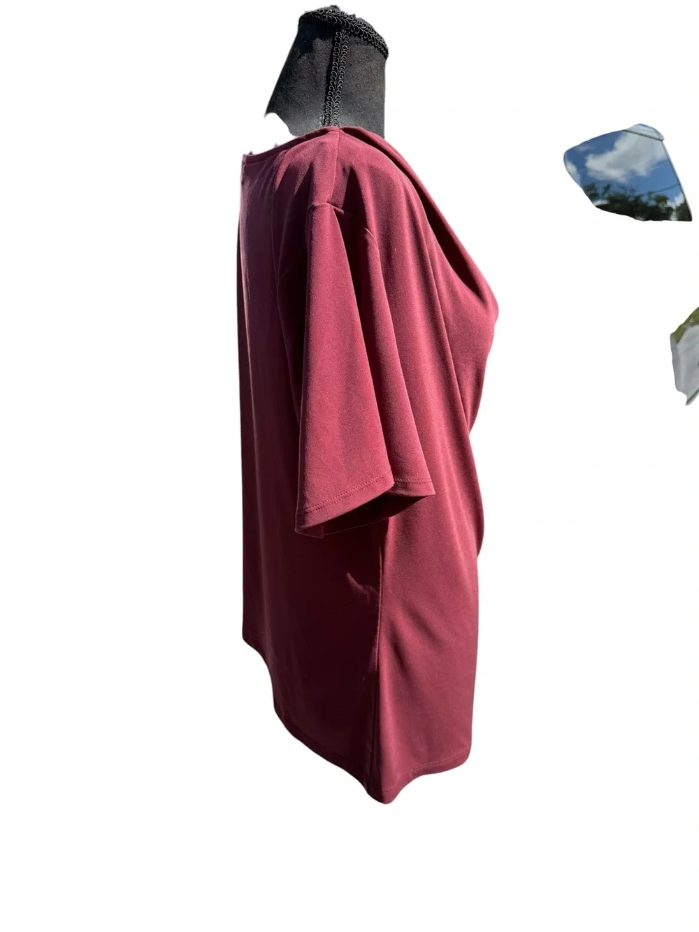 Michael Kors Draped Cowl Neck Top - Wine